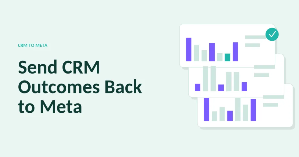 Illustration of CRM lead stages feeding events back to Meta