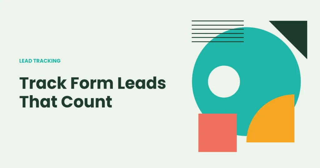 Illustration of a contact form sending one confirmed lead event into a tag manager